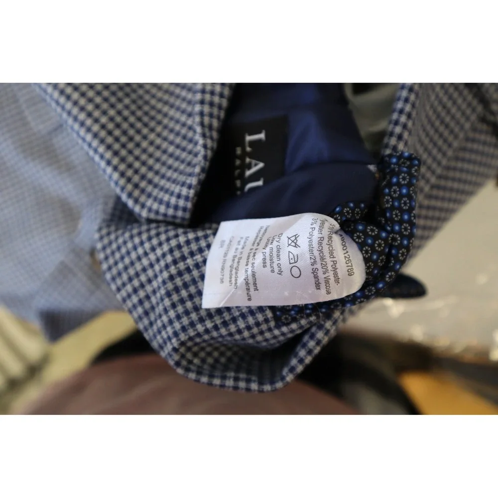 Lauren Ralph Lauren Big Boys Mini Check‎ Classic Sport Suit Jacket Size 8R